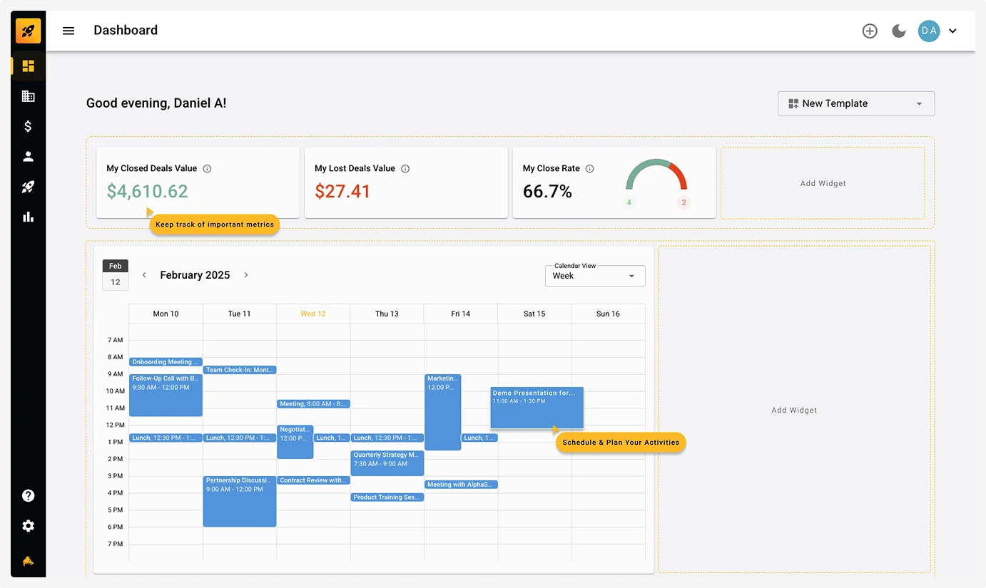 Image of ClosingDealz dashboard